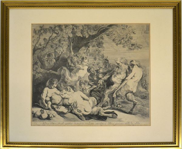 Stampa, sec. XIX, scena allegorica,                                        