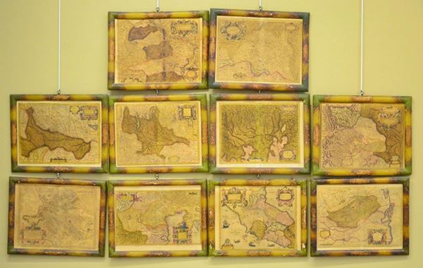 Dieci carte geografiche, sec. XIX,