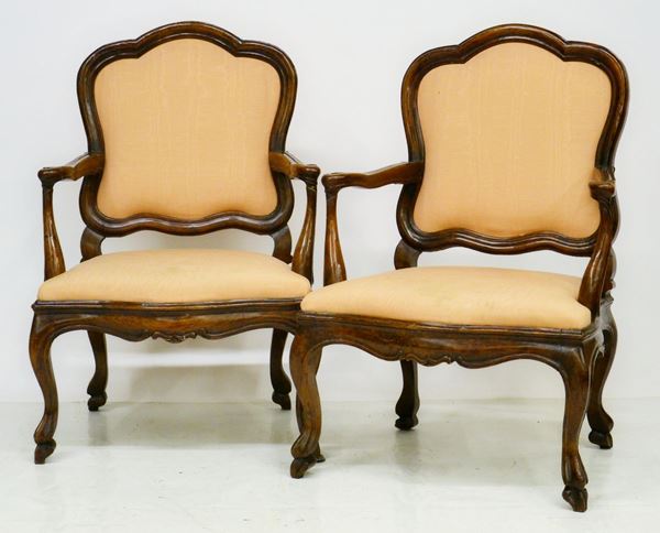 Coppia di poltrone, sec. XVIII,