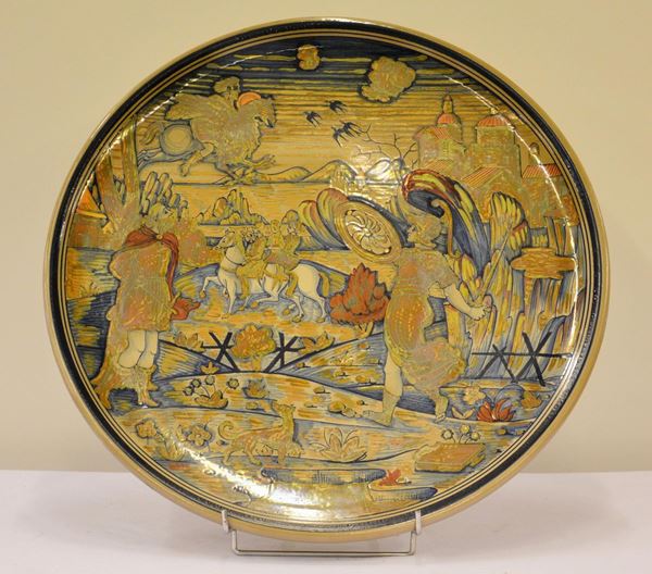 Piatto da parete, sec. XX,  - Asta GIOIELLI, ARREDI D'ANTIQUARIATO, DIPINTI E SCULTURE - Poggio Bracciolini Casa d'Aste