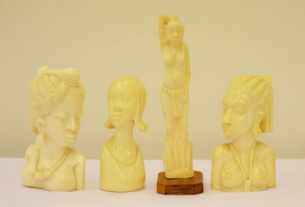 Quattro sculturine, sec. XX,