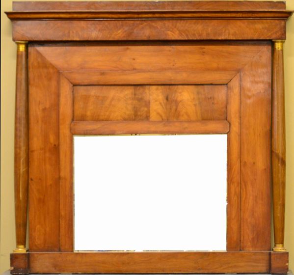 Specchiera Impero, entro cornice in noce,