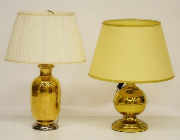 Due lumi da tavolo, sec. XX,  - Asta GIOIELLI, ARREDI D'ANTIQUARIATO, DIPINTI E SCULTURE - Poggio Bracciolini Casa d'Aste