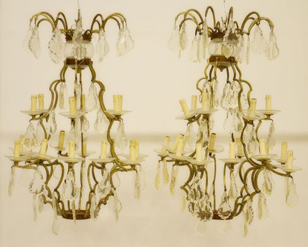 Coppia di lumiere, inizio sec. XX,