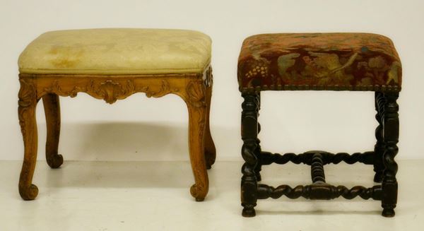 Due panchetti, sec. XVIII,  - Asta GIOIELLI, ARREDI D'ANTIQUARIATO, DIPINTI E SCULTURE - Poggio Bracciolini Casa d'Aste