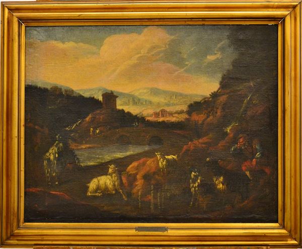 Scuola italiana, sec. XVIII  - Asta GIOIELLI, ARREDI D'ANTIQUARIATO, DIPINTI E SCULTURE - Poggio Bracciolini Casa d'Aste