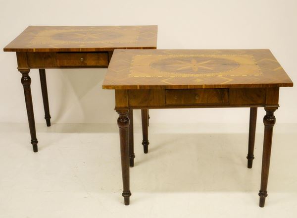 Coppia di tavolini , sec. XIX,  - Asta GIOIELLI, ARREDI D'ANTIQUARIATO, DIPINTI E SCULTURE - Poggio Bracciolini Casa d'Aste