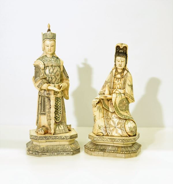 Due sculture, Cina, sec XX,