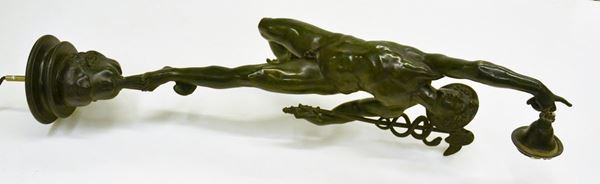 Scultura, sec. XX, in bronzo patinato,