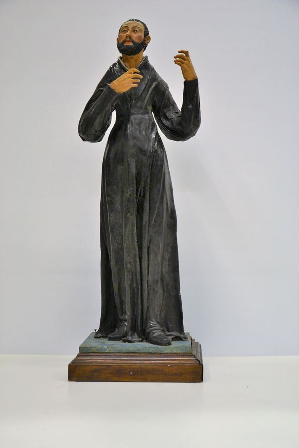 Scultura, sec. XIX, in cartapesta laccata in policromia,