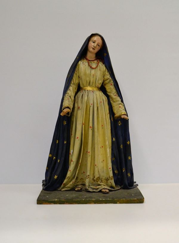 Scultura, sec. XIX, in cartapesta laccata in policromia,