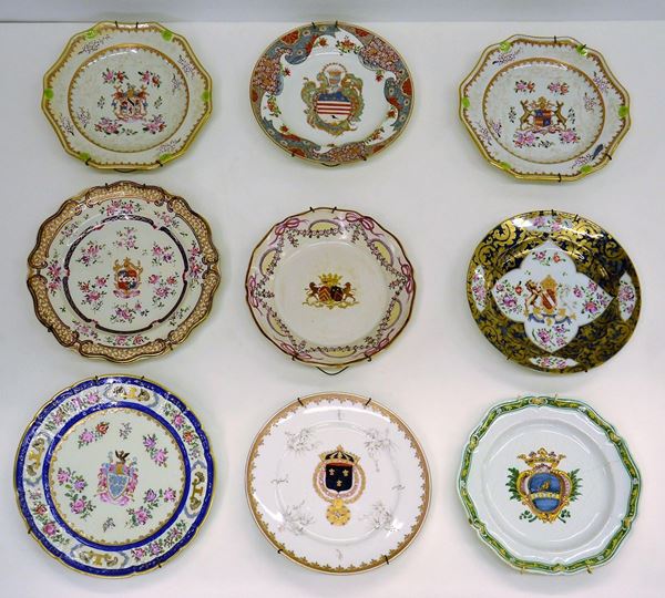 Nove piatti, sec. XIX e XX,