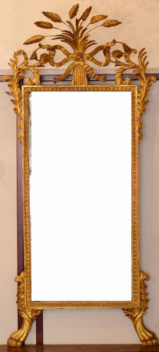 Specchiera, sec. XVIII,                                                     - Asta GIOIELLI, ARGENTI, ARREDI, OGGETTI D'ARTE E DIPINTI - Poggio Bracciolini Casa d'Aste