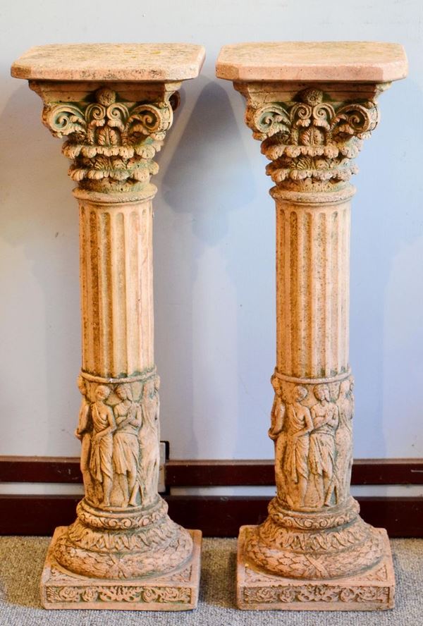 Coppia di colonne, sec. XX,