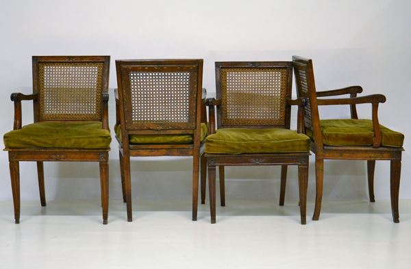 Quattro poltrone, fine sec XVIII,&nbsp;&nbsp;&nbsp;&nbsp;&nbsp;&nbsp;&nbsp;&nbsp;&nbsp;&nbsp;&nbsp;&nbsp;&nbsp;&nbsp;&nbsp;&nbsp;&nbsp;&nbsp;&nbsp;&nbsp;&nbsp;&nbsp;&nbsp;&nbsp;&nbsp;&nbsp;&nbsp;&nbsp;&nbsp;&nbsp;&nbsp;&nbsp;&nbsp;&nbsp;&nbsp;&nbsp;&nbsp;&nbsp;&nbsp;&nbsp;&nbsp;