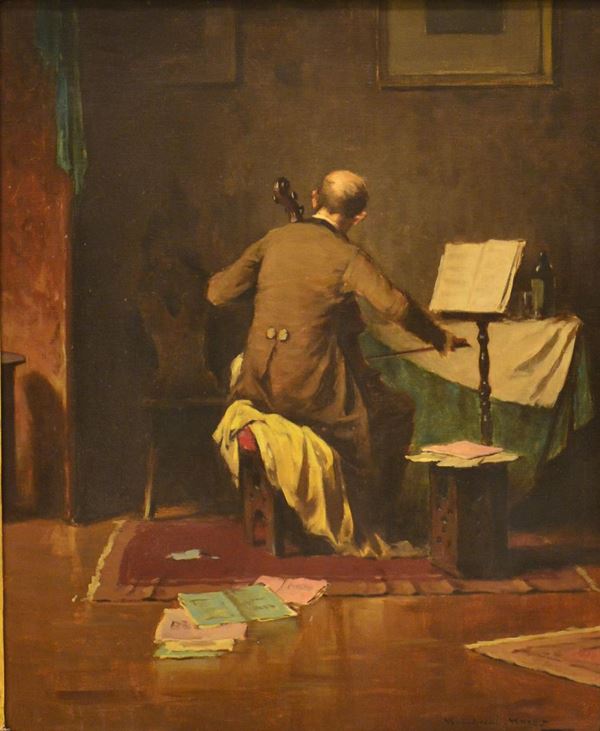 Scuola ungherese, sec. XX  - Asta GIOIELLI, ARGENTI, ARREDI, OGGETTI D'ARTE E DIPINTI - Poggio Bracciolini Casa d'Aste