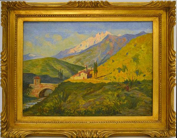 Scuola francese, sec. XX  - Asta GIOIELLI, ARGENTI, ARREDI, OGGETTI D'ARTE E DIPINTI - Poggio Bracciolini Casa d'Aste