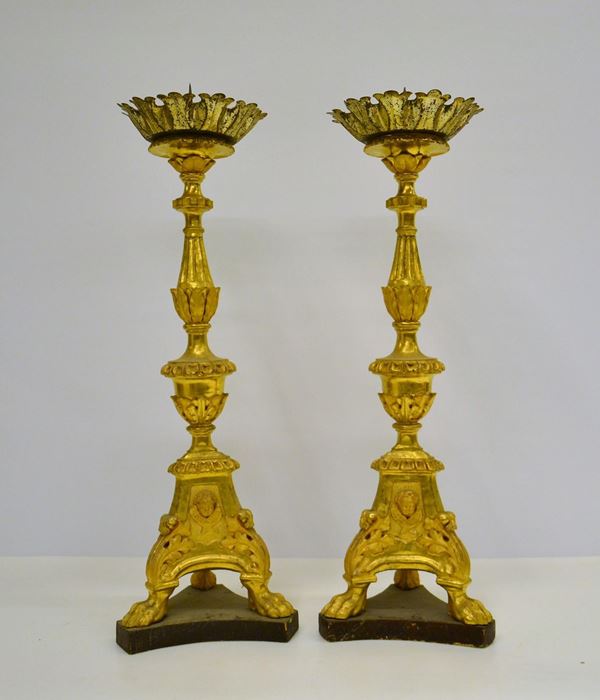 Coppia di candelieri, Toscana, sec. XVIII,