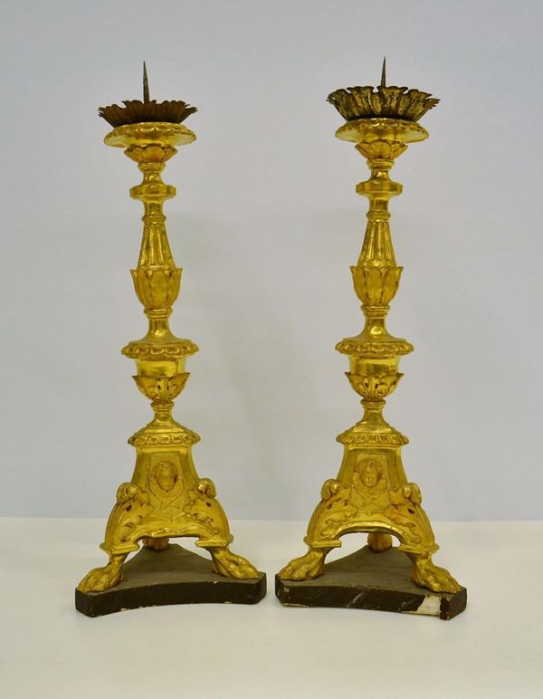 Coppia di candelieri, Toscana, sec. XVIII,