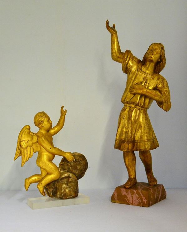 Coppia di sculture, sec. XVII,