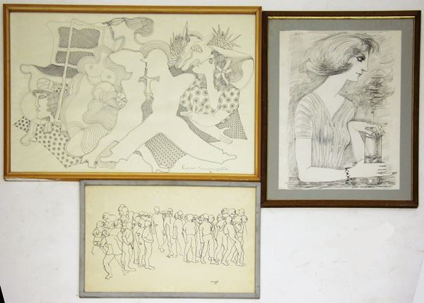 Tre disegni&nbsp; a inchiostro su carta,&nbsp;&nbsp;&nbsp;&nbsp;&nbsp;&nbsp;&nbsp;&nbsp;&nbsp;&nbsp;&nbsp;&nbsp;&nbsp;&nbsp;&nbsp;&nbsp;&nbsp;&nbsp;&nbsp;&nbsp;&nbsp;&nbsp;&nbsp;&nbsp;&nbsp;&nbsp;&nbsp;&nbsp;&nbsp;&nbsp;&nbsp;&nbsp;&nbsp;&nbsp;&nbsp;&nbsp;&nbsp;&nbsp;&nbsp;
