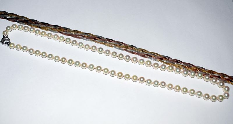 Collana Girocollo , in Oro Bianco, Diamanti
