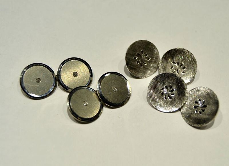 Paio di Gemelli in Oro Bianco e Diamanti