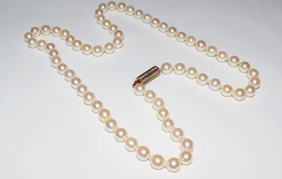 Collana ,in Oro Giallo, Diamanti e Perle