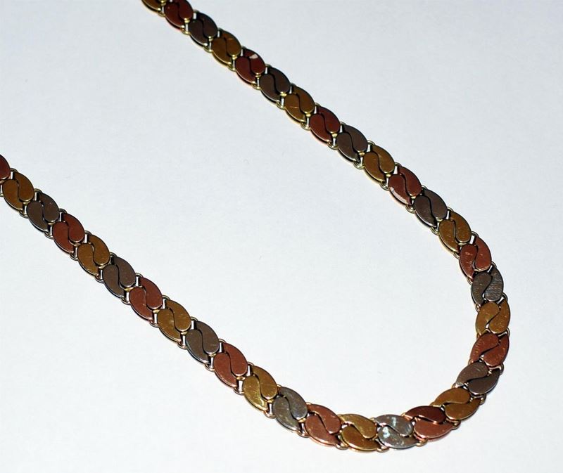 Collana , in Oro Tre Colori , Chimento