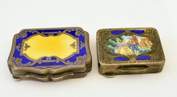 DUE SCATOLINE&nbsp; IN ARGENTO E SMALTO