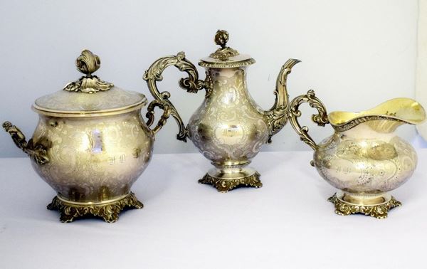 SERVITO DA CAFFE', PARIGI , SEC. XIX                                        - Asta GIOIELLI, ARREDI D'ANTIQUARIATO, DIPINTI E SCULTURE - Poggio Bracciolini Casa d'Aste