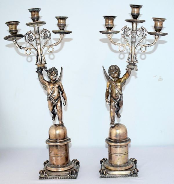 COPPIA DI CANDELABRI , SEC. XX