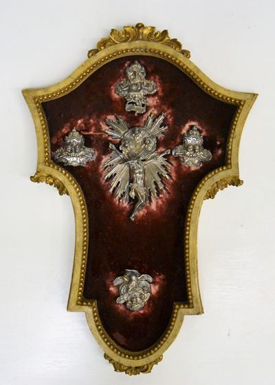 Crocifisso, Sec. XVIII, in Metallo Argentato,