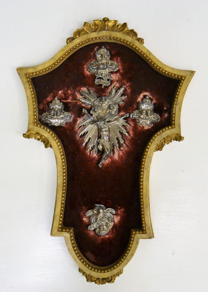Crocifisso, Sec. XVIII, in Metallo Argentato,