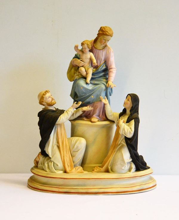 Gruppo inizi, sec. XX, in biscuit raffigurante  - Asta GIOIELLI, ARREDI D'ANTIQUARIATO, DIPINTI E SCULTURE - Poggio Bracciolini Casa d'Aste