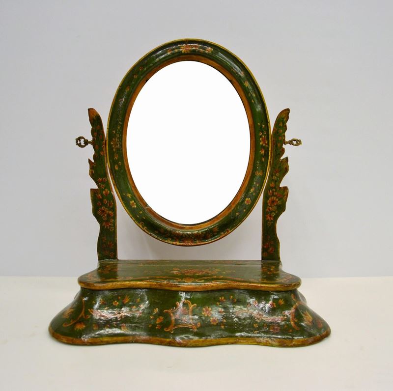 Specchiera a Bilico, Venezia, Sec. XVIII, in Legno Laccato