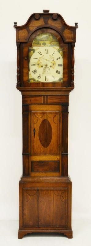 Orologio a colonna, sec. XIX, in rovere,