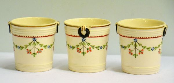 Tre coppette da gelato, inizi sec. XIX,  - Asta GIOIELLI, ARREDI D'ANTIQUARIATO, DIPINTI E SCULTURE - Poggio Bracciolini Casa d'Aste
