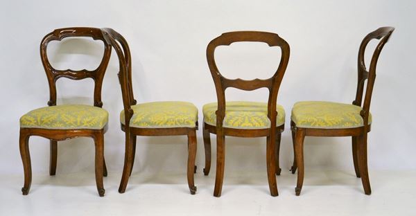 Quattro sedie, Luigi Filippo, in noce,