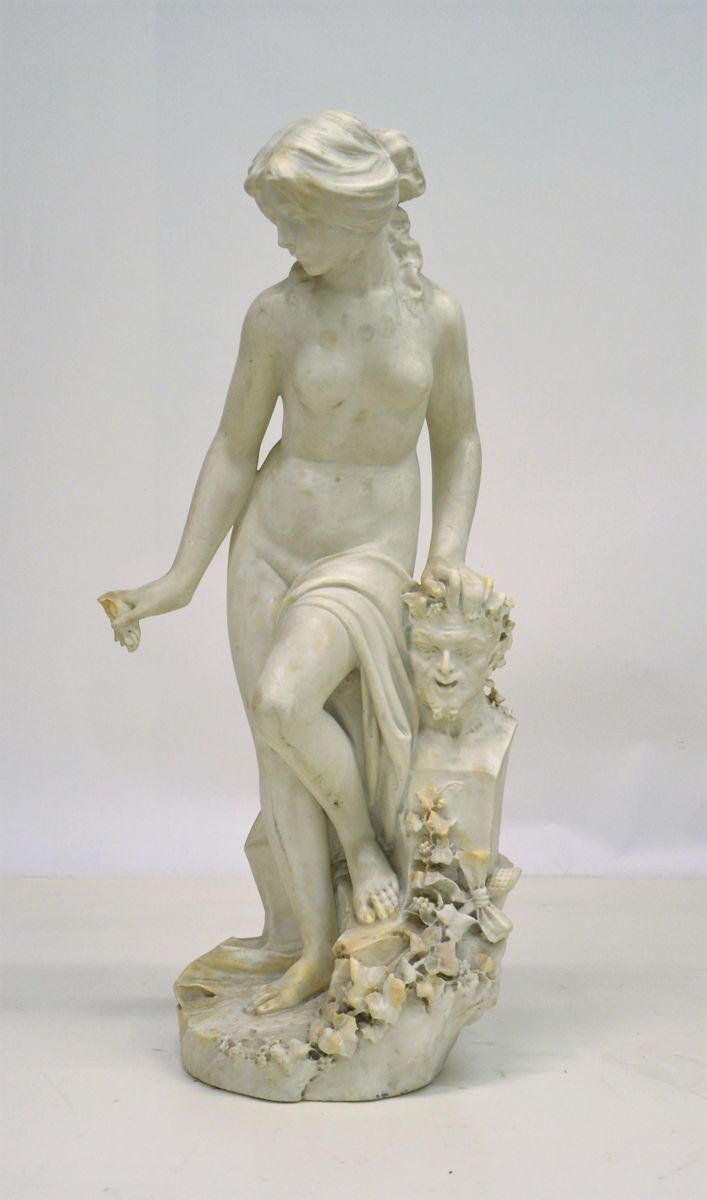 Scultura, in Marmo Raffigurante Baccante,