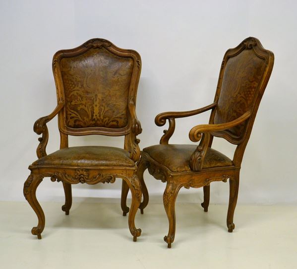 Coppia di poltrone, sec. XVIII,