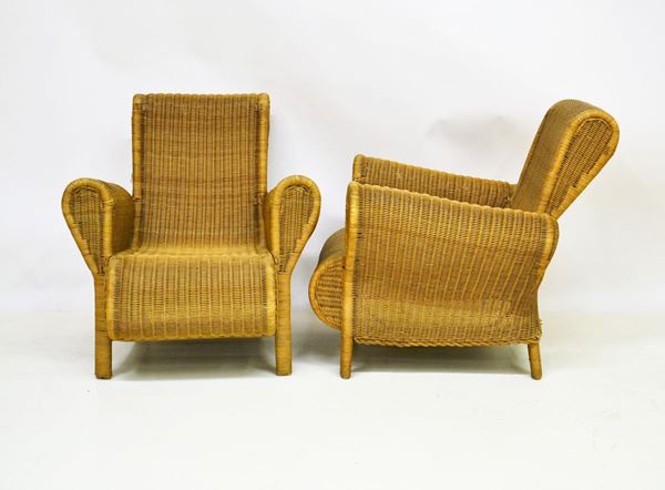 Coppia di poltroncine, sec. XX,
