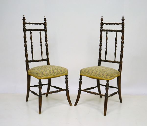 Coppia di sedie, Portogallo, sec. XIX,  - Asta GIOIELLI, ARREDI D'ANTIQUARIATO, DIPINTI E SCULTURE - Poggio Bracciolini Casa d'Aste