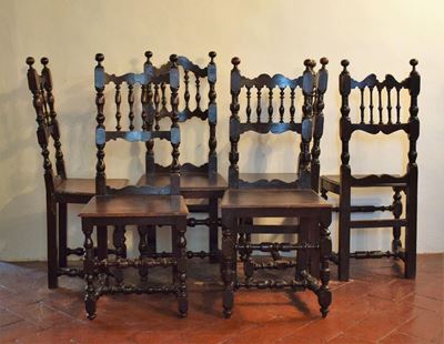 Sei Sedie a Rocchetto, Sec. XVIII,