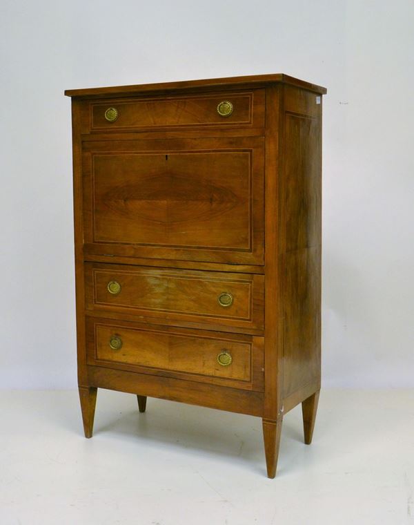 Secretaire, sec. XIX, lastronato  - Asta GIOIELLI, ARREDI D'ANTIQUARIATO, DIPINTI E SCULTURE - Poggio Bracciolini Casa d'Aste