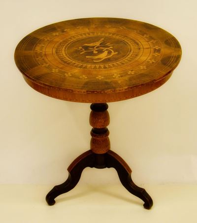 Tavolino Rollo, Sec. XIX, Piano Circolare,
