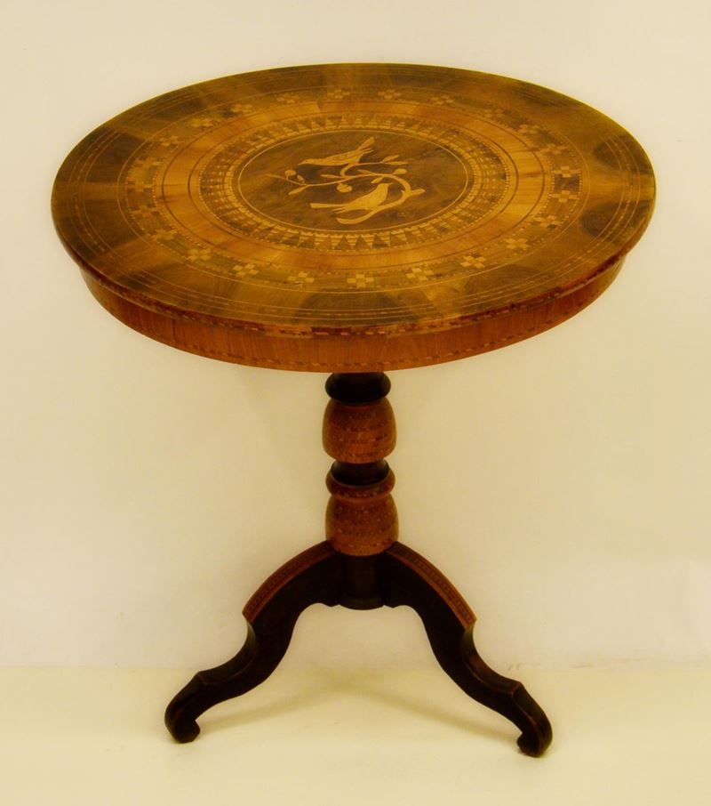 Tavolino Rollo, Sec. XIX, Piano Circolare,