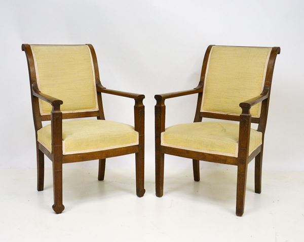 Coppia di poltroncine, fine sec. XIX,                                     