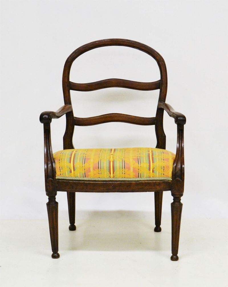 Poltroncina, Sec. XVIII, in Noce,