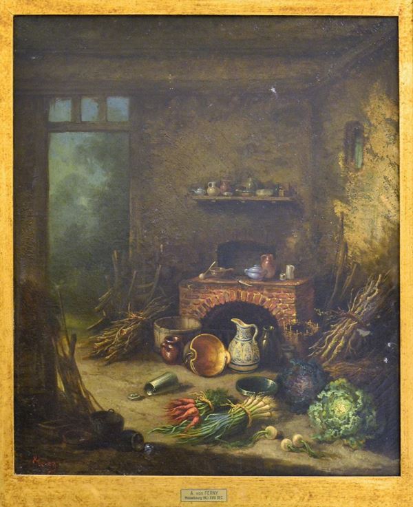 Scuola olandese, sec XIX  - Asta GIOIELLI, ARREDI D'ANTIQUARIATO, DIPINTI E SCULTURE - Poggio Bracciolini Casa d'Aste